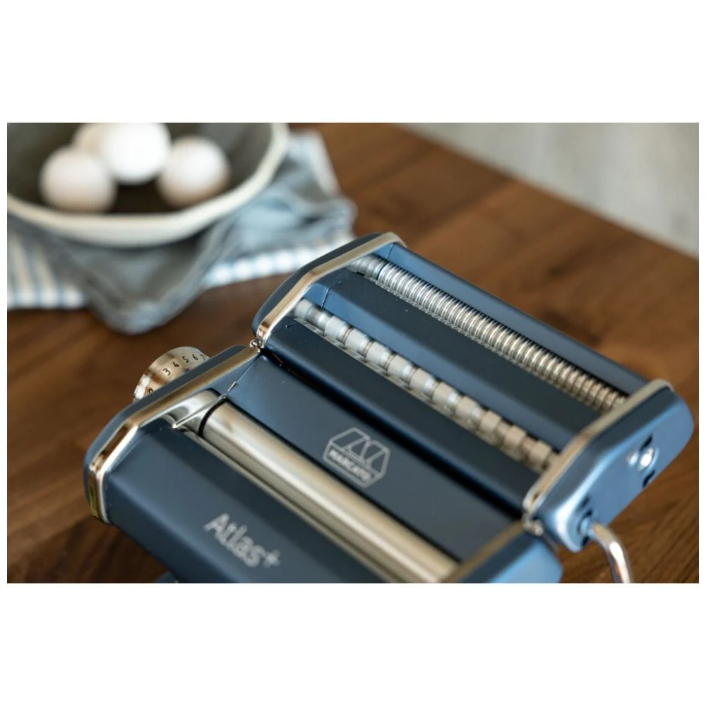 Marcato Atlas Plus Pasta Machine Stainless Steel with 4 Shape Settings (Blue) - Image 3