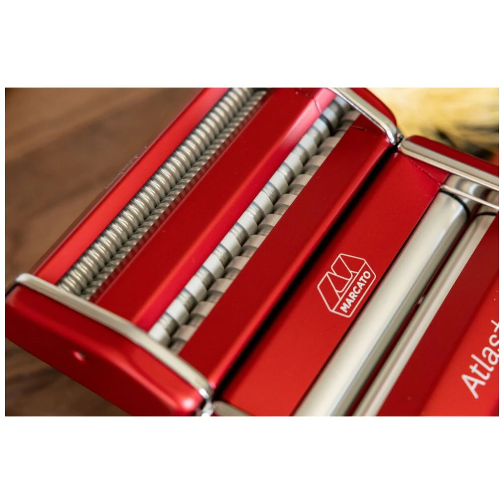 Marcato Atlas Plus Pasta Machine Stainless Steel with 4 Shape Settings (Red) - Image 4