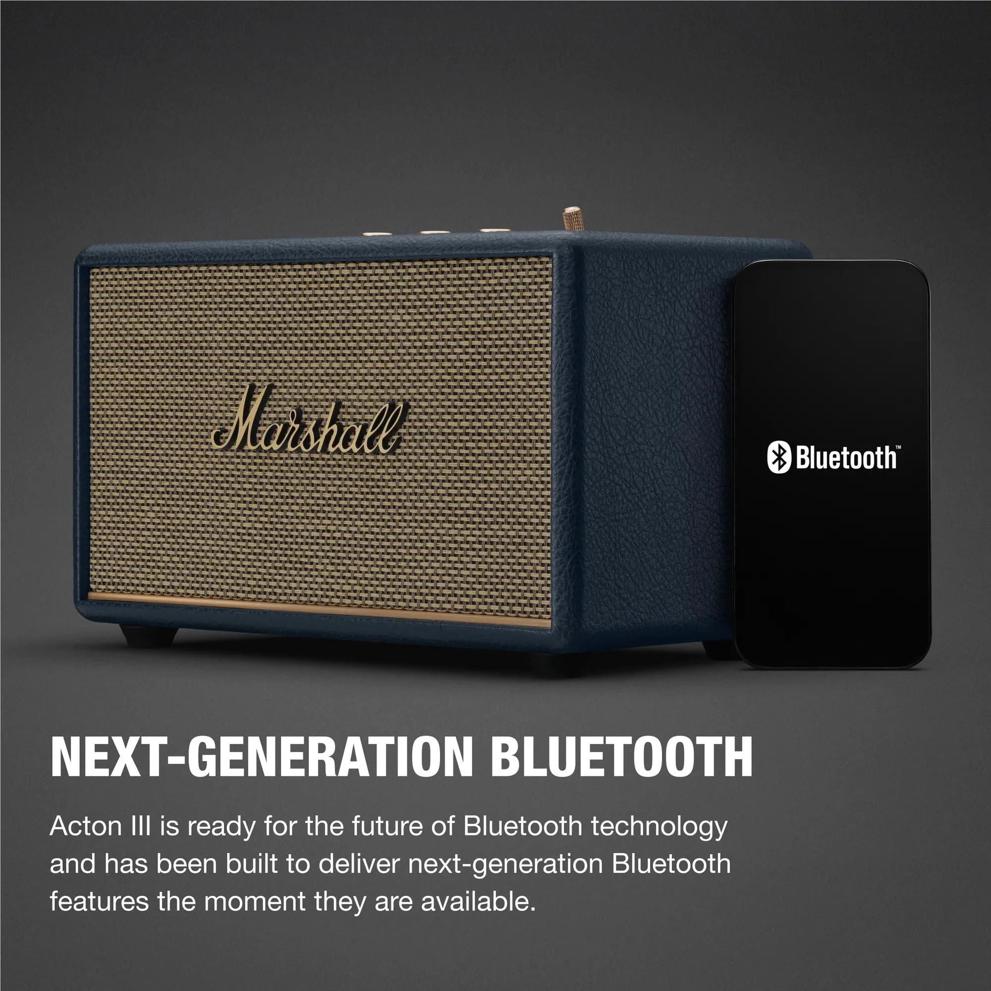 Marshall Acton III Wireless Bluetooth Home Speaker (Midnight Blue) - Image 4