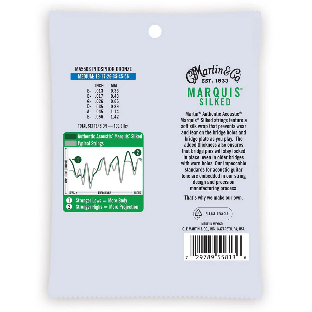 Martin Guitar MA550S Authentic Silked String 92/8 (Phosphor Bronze) [Medium] - Image 2