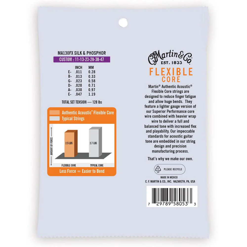 Martin MA130FX Silk and Steel Acoustic Strings - Image 2