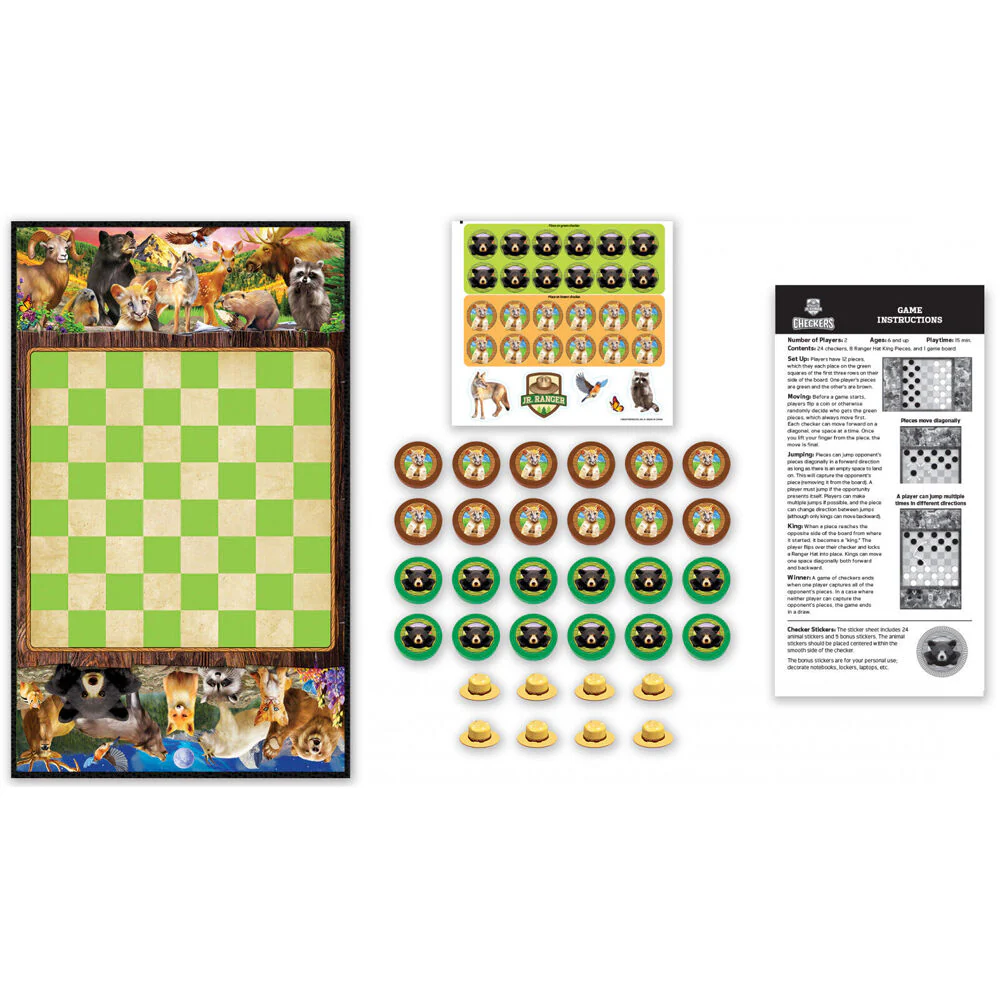 Masterpieces Checkers Jr Ranger National Parks Kids Tabletop Board Game 6y+ - Image 3