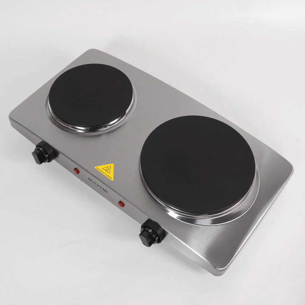 Maxim Kitchenpro 2400w Temperature Controlled Electric Portable Twin Hotplate - Image 2