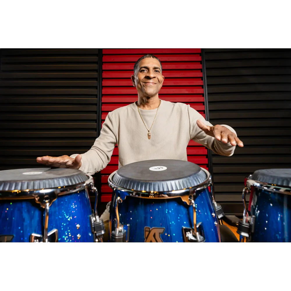 Meinl Kachiro Thompson Pinewood Conga 11 3/4 Inch Percussion Drum Blue Wave - Image 2