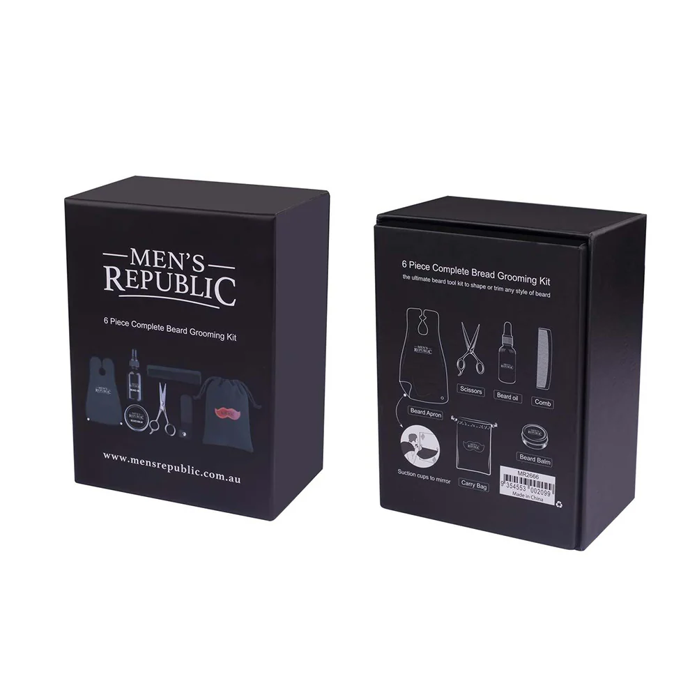 Men's Republic Beard Grooming/Styling Kit with Storage Bag and Apron 6pc - Image 3