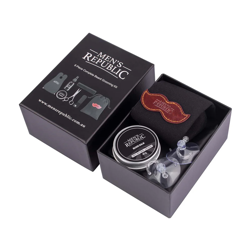 Men's Republic Beard Grooming/Styling Kit with Storage Bag and Apron 6pc - Image 4