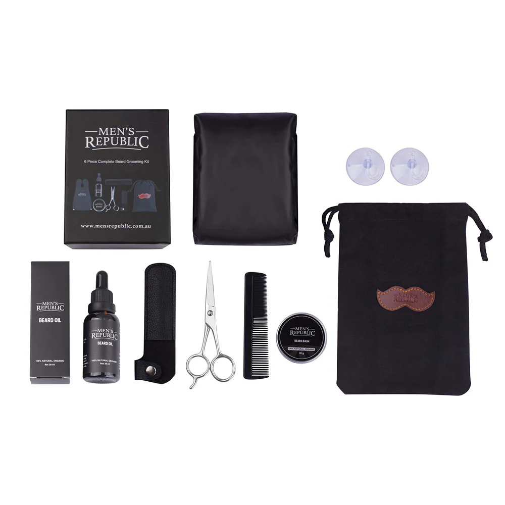 Men's Republic Beard Grooming/Styling Kit with Storage Bag and Apron 6pc - Image 6