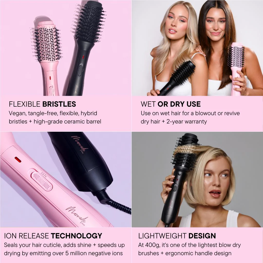 Mermade Blow Dry Brush (Pink) - Image 3