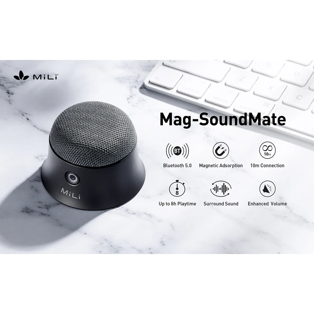 MiLi MagSafe Soundmate 3W Wireless Portable Magnetic Speaker (Black) - Image 5