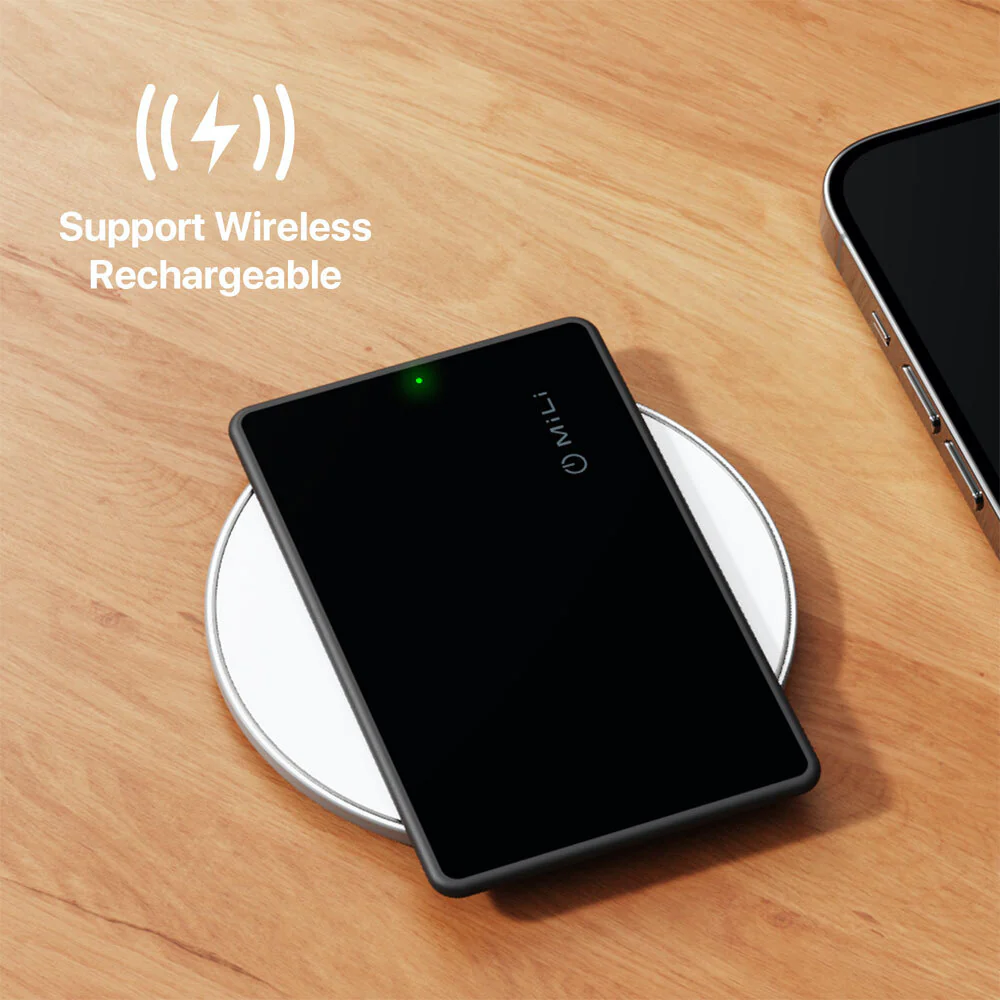 MiLi MiCard Smart Rechargeable Bluetooth Anti-Loss Safety Wallet Card Black - Image 4