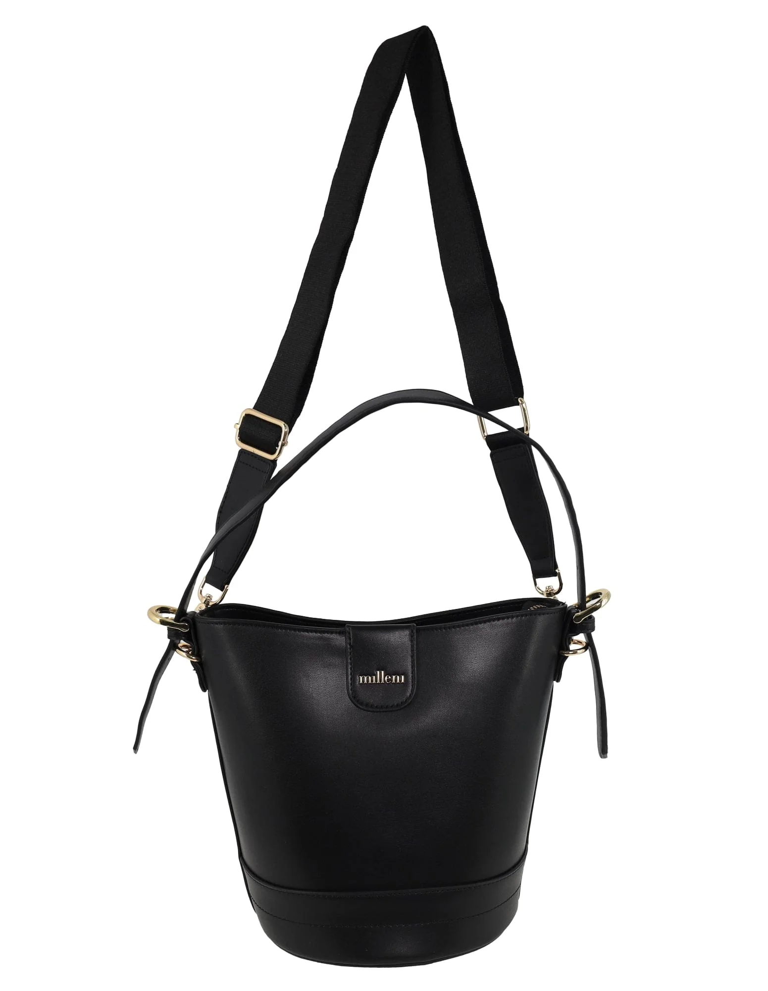 Milleni Women's Handbag Vegan Leather Lightweight Bucket Crossbody Bag (Black) - Image 8