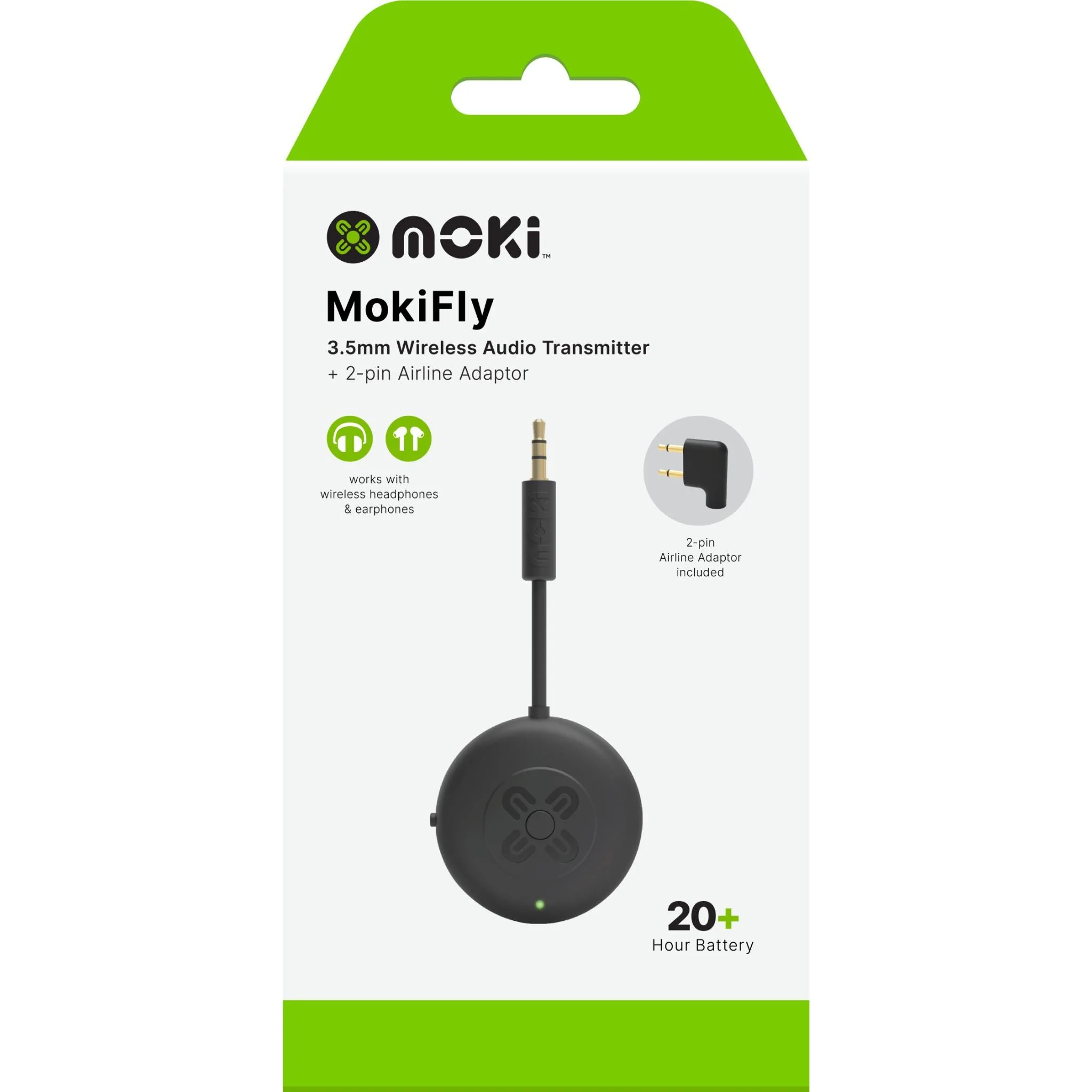 MokiFly Wireless Audio Transmitter + Airline Adaptor - Image 4
