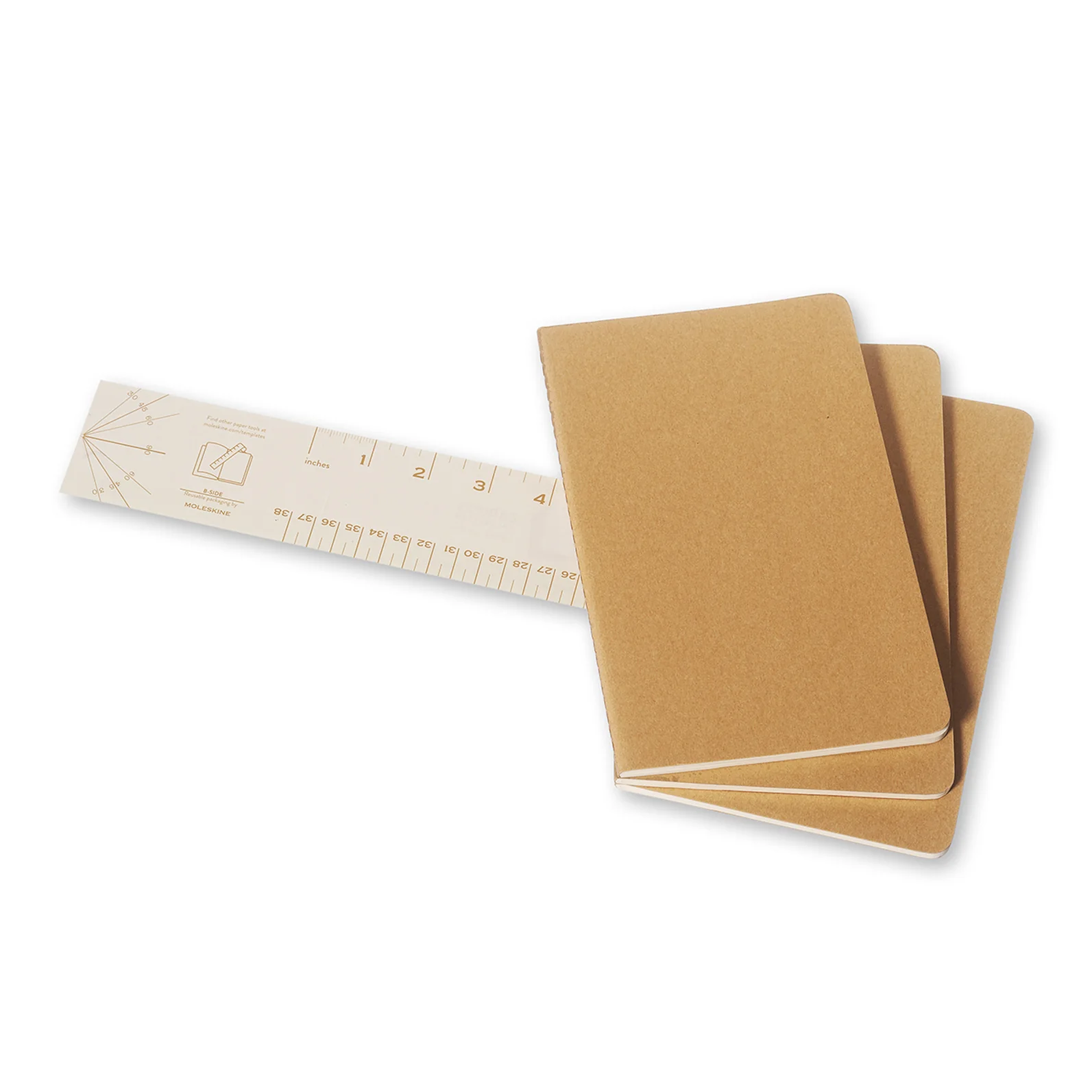 Moleskine 80 Pages Plain Cahier Notebook Large (Kraft) [3-Pieces] - Image 3