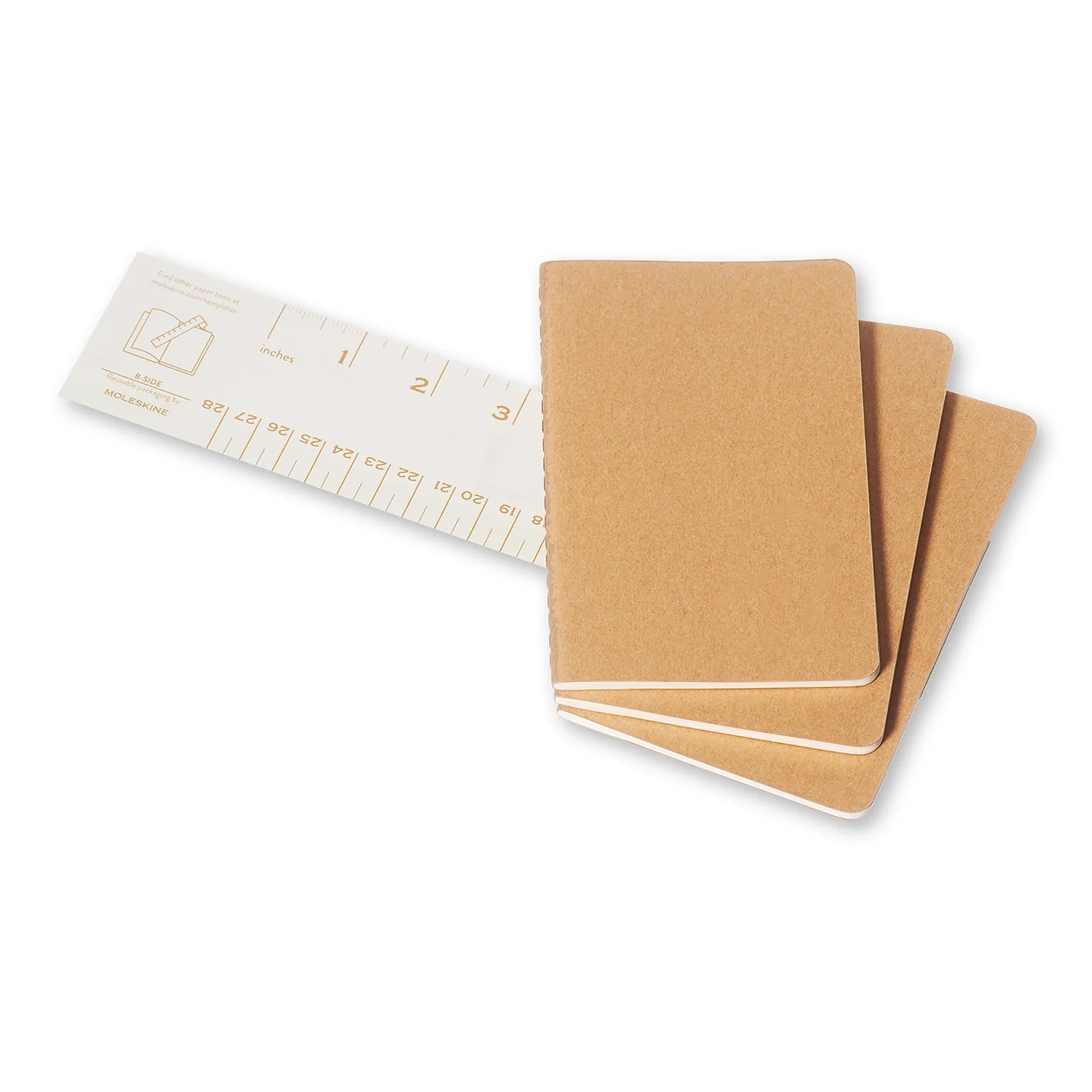 Moleskine 80 Pages Plain Pocket Cahier Notebook (Kraft) [3-Pieces] - Image 3