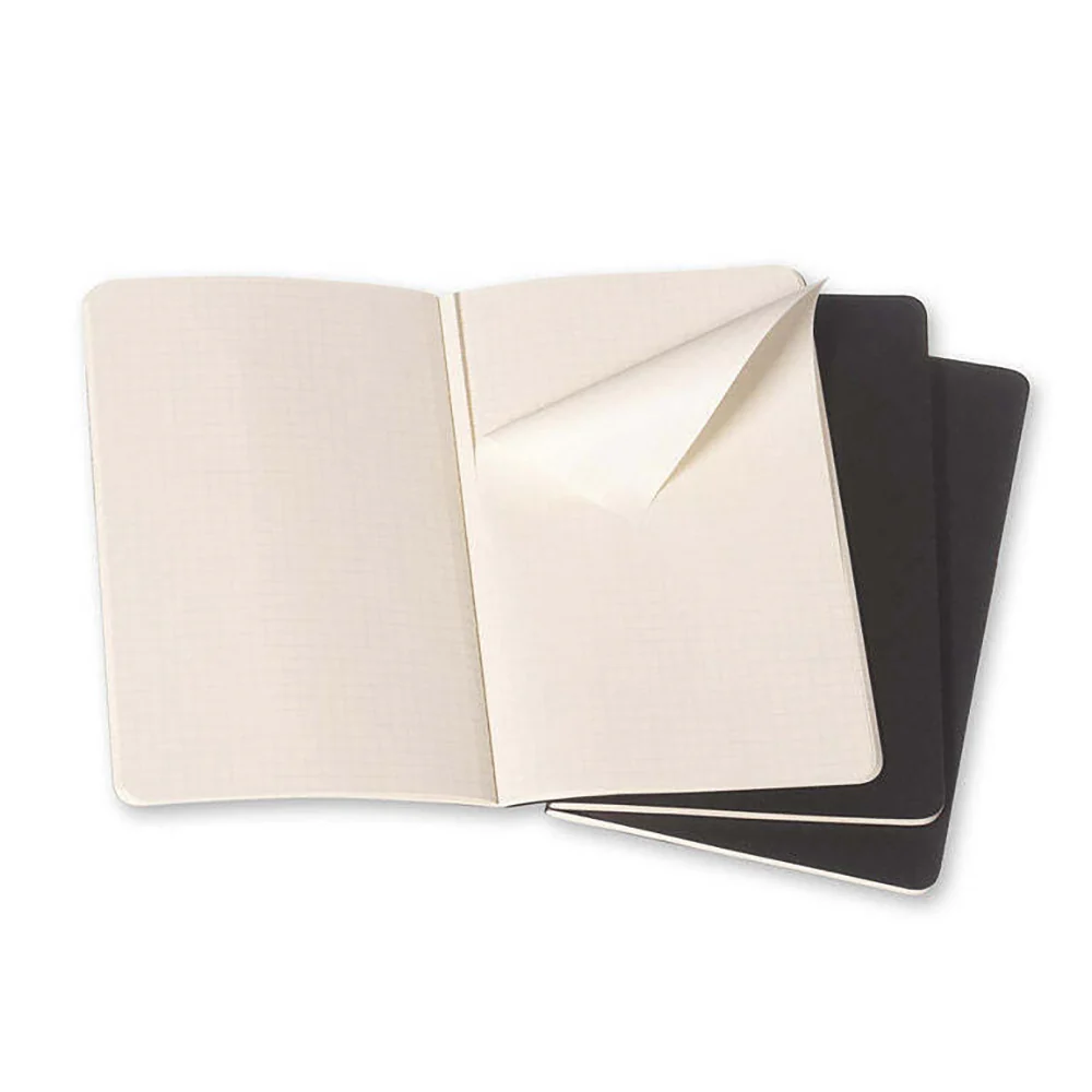 Moleskine Cahier Soft Cover Notebook Grid Set Pocket (Black) [3-Pieces] - Image 2