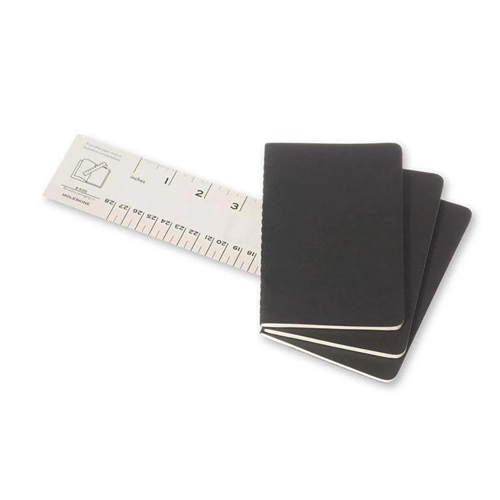 Moleskine Cahier Soft Cover Notebook Grid Set Pocket (Black) [3-Pieces] - Image 3