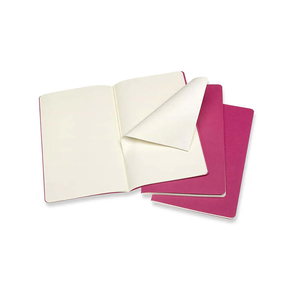 Moleskine Cahier Soft Cover Notebook Plain Set Large (Kinetic Pink) [3-Pieces] - Image 2
