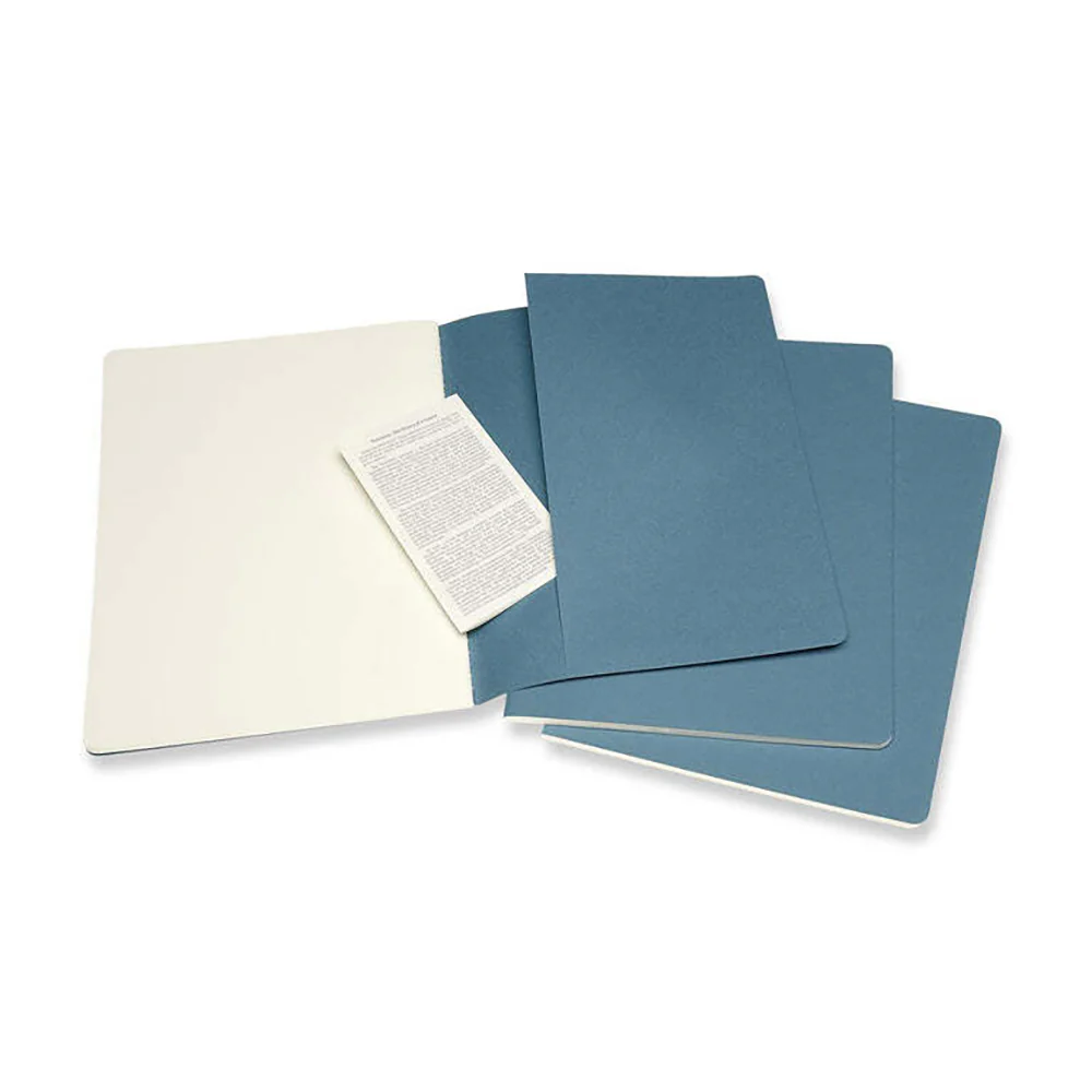 Moleskine Cahier Soft Cover Notebook Plain Set X-Large (Brisk Blue) [3-Pieces] - Image 3
