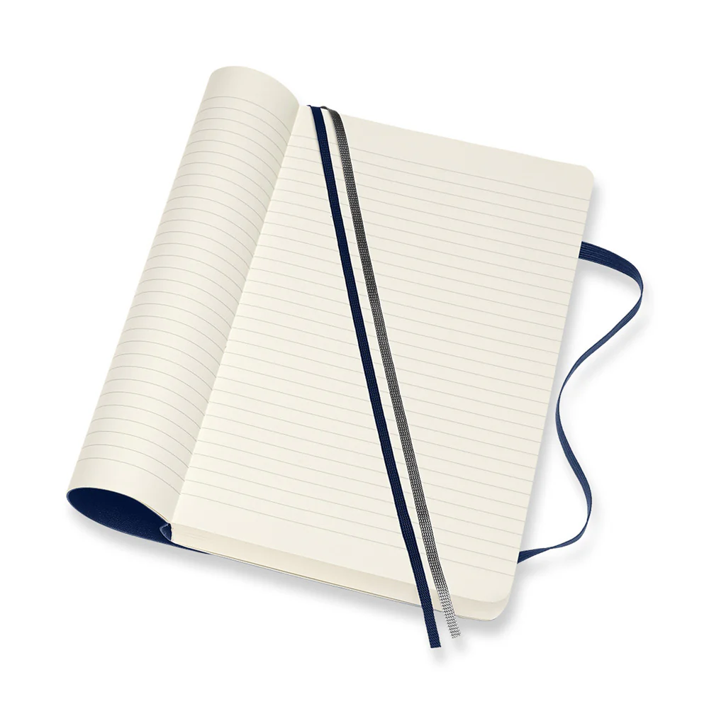 Moleskine Classic Soft Cover Notebook Expanded Ruled Large (Sapphire Blue) - Image 3