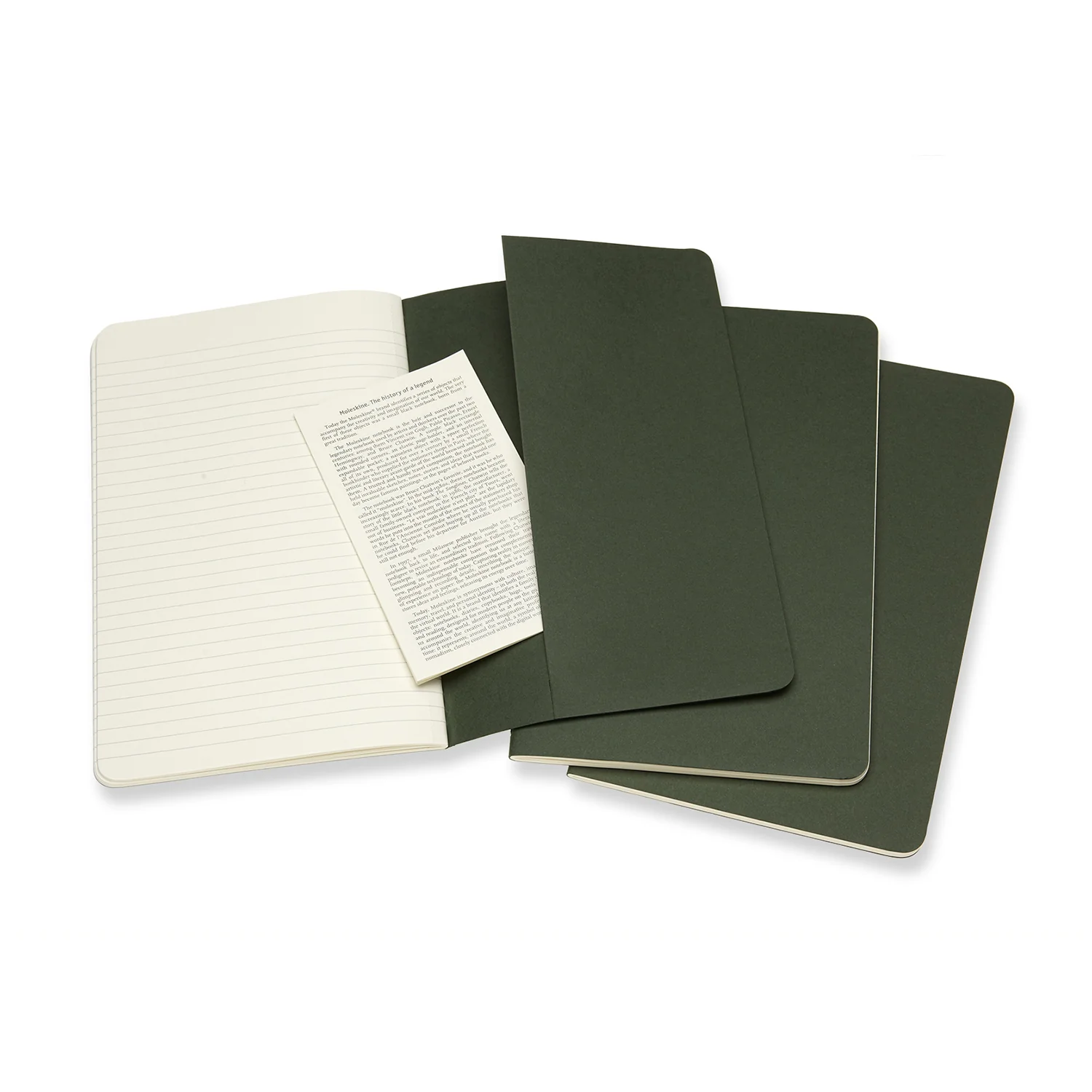 Moleskine Ruled Cahier Notebook Large (Myrtle Green) [3-Pieces] - Image 4
