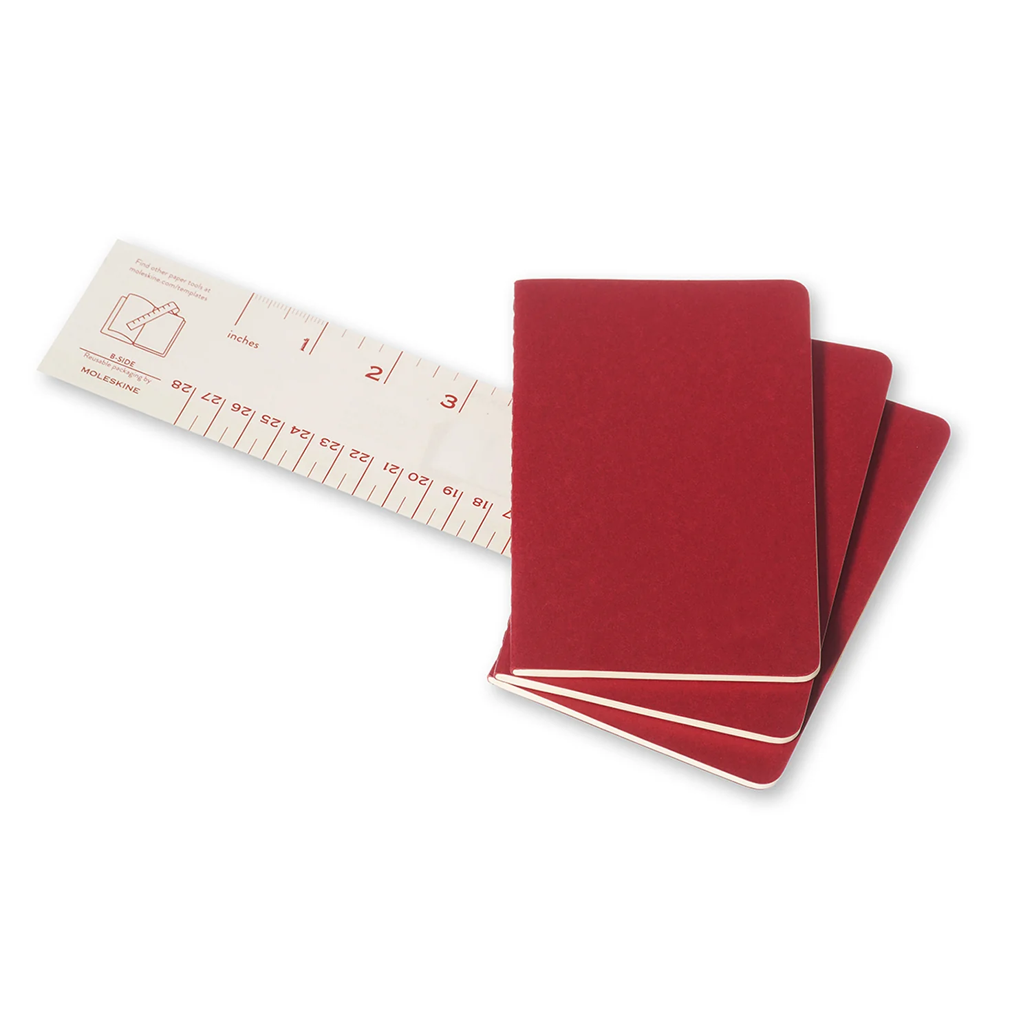 Moleskine Ruled Pocket Cahier Notebook Paper (Red) [3-Pieces] - Image 3