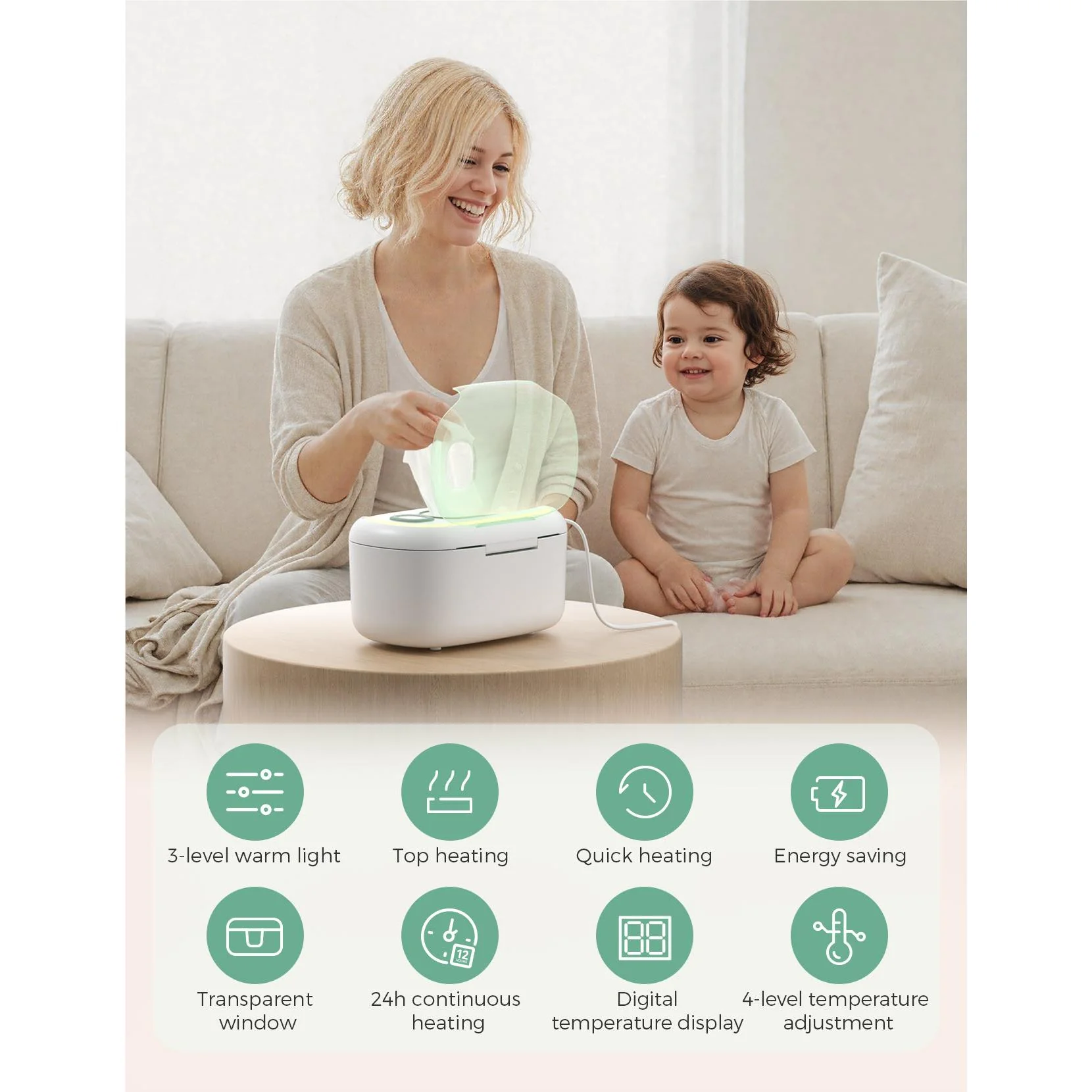Momcozy Large Capacity Baby Wipe Warmer - Image 8