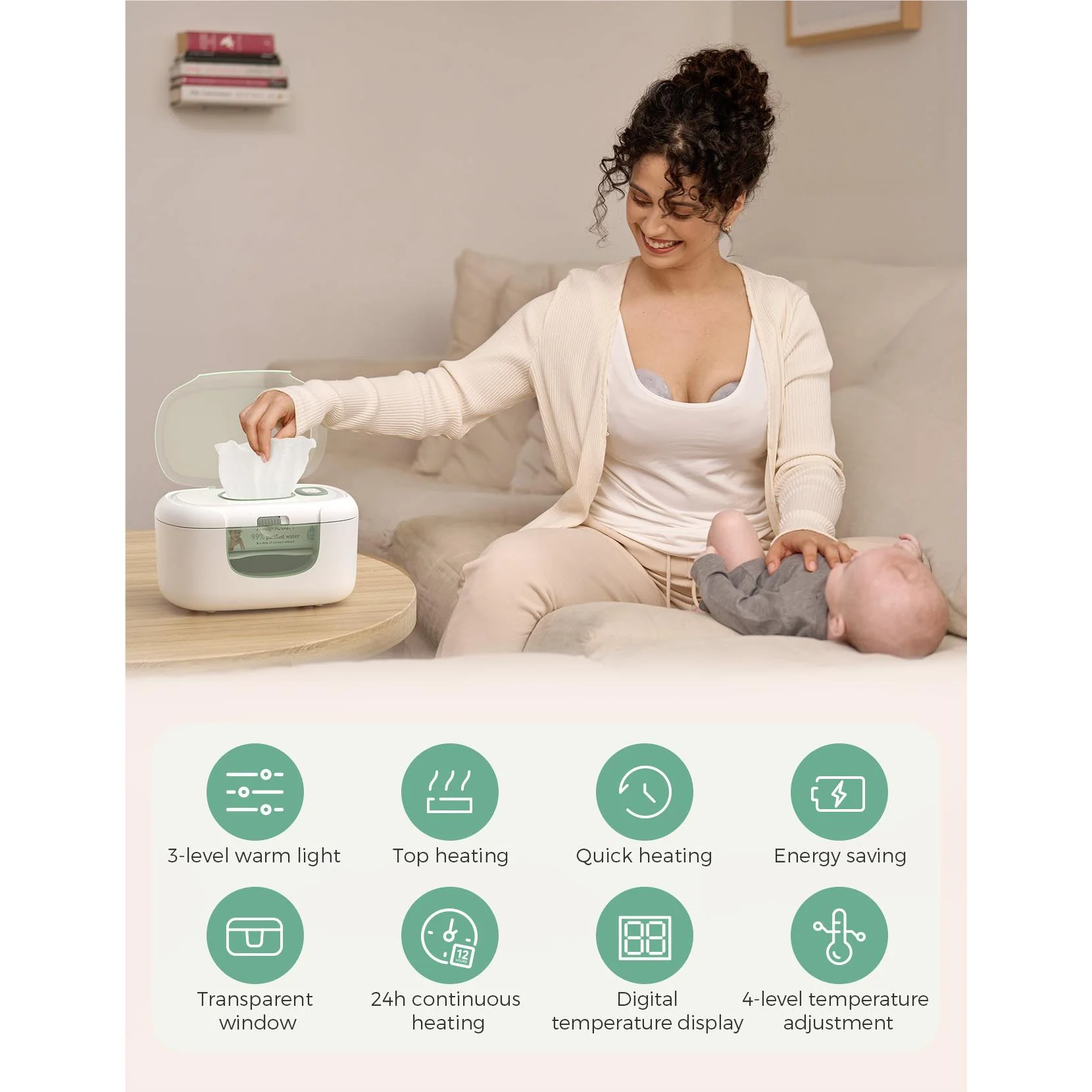 Momcozy Large Capacity Baby Wipe Warmer - Image 9