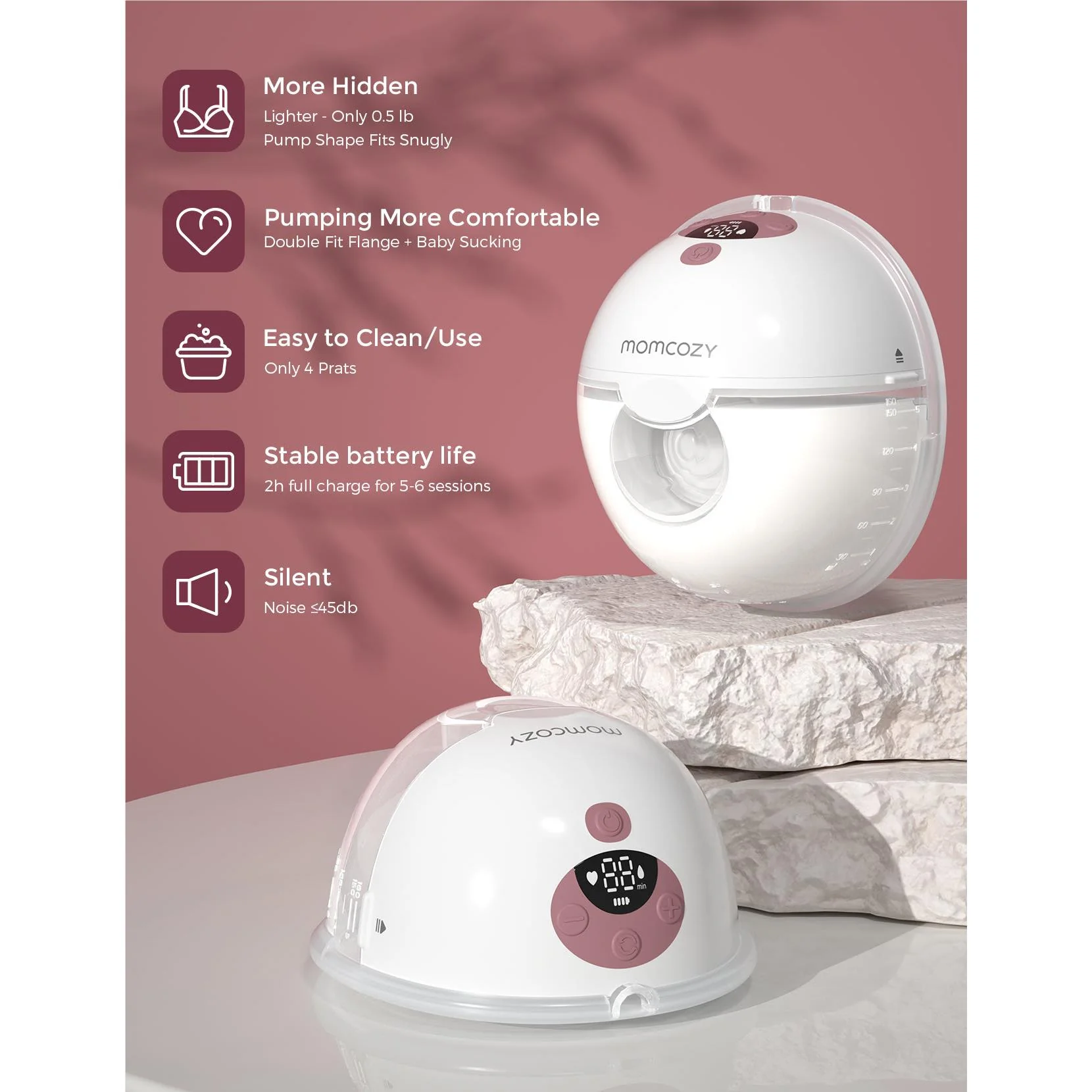 Momcozy M5 Wearable Breast Pump (Double) - Image 7