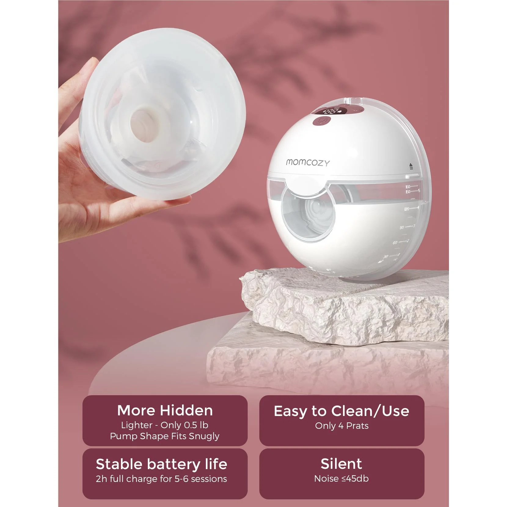 Momcozy M5 Wearable Breast Pump (Double) - Image 8