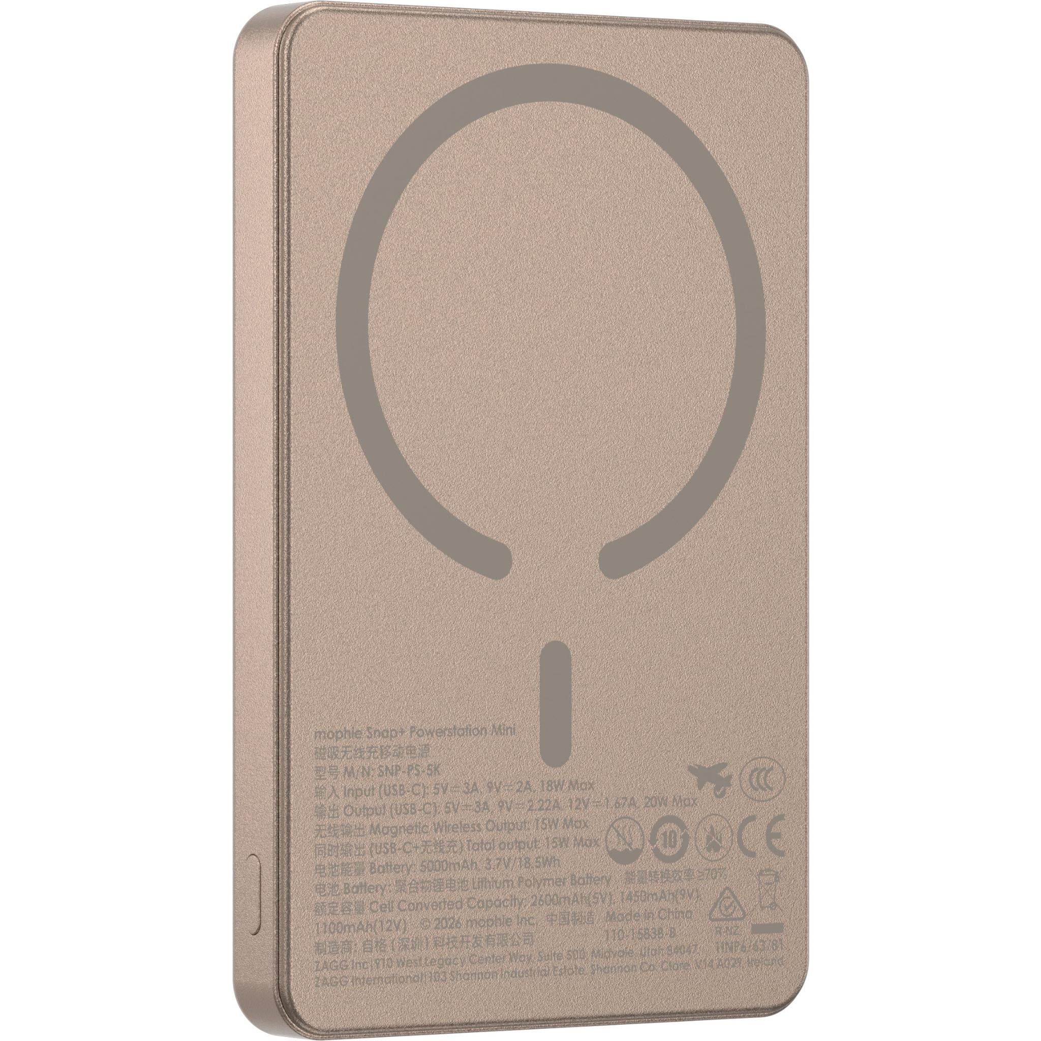 mophie Snap+ Powerstation Mini 5K Magnetic Power Bank (Desert Titanium) - Image 10