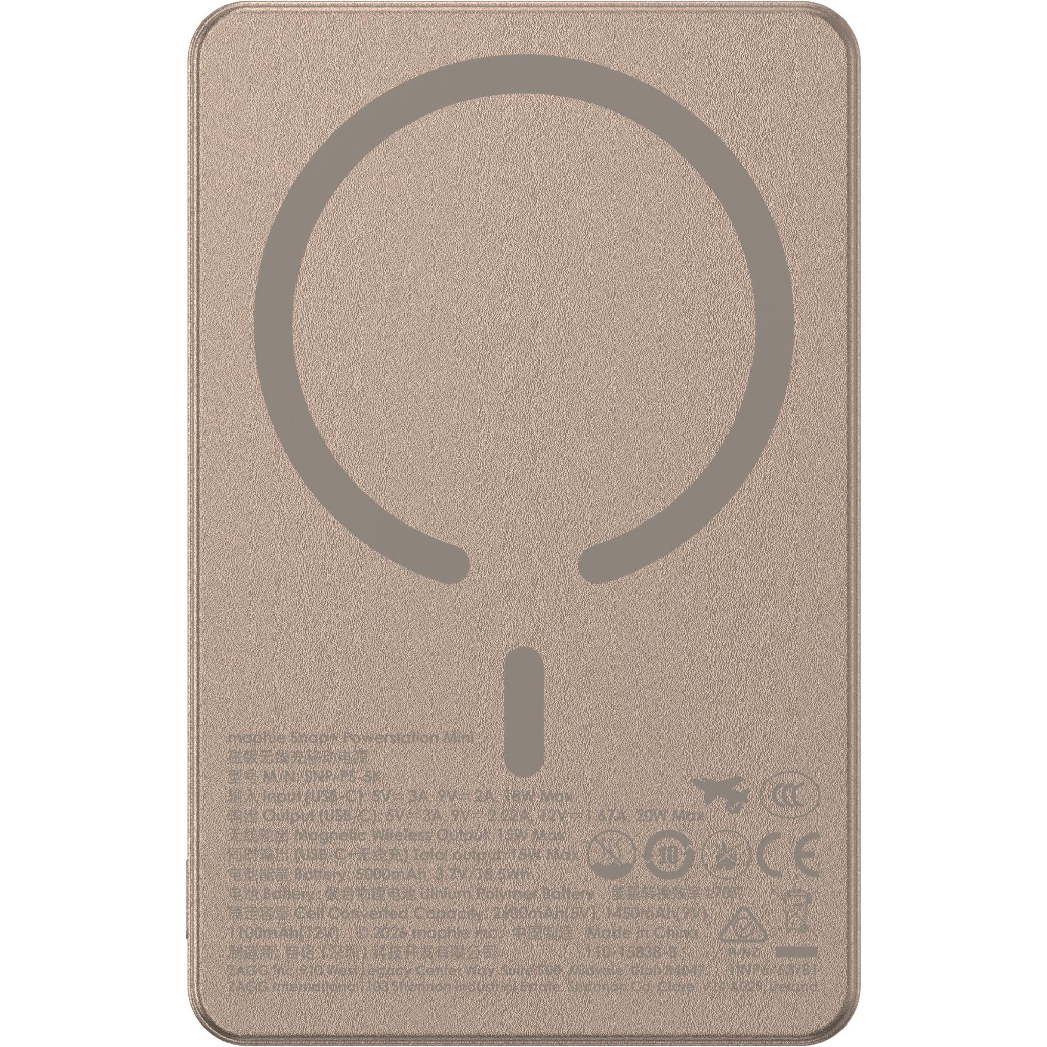 mophie Snap+ Powerstation Mini 5K Magnetic Power Bank (Desert Titanium) - Image 3