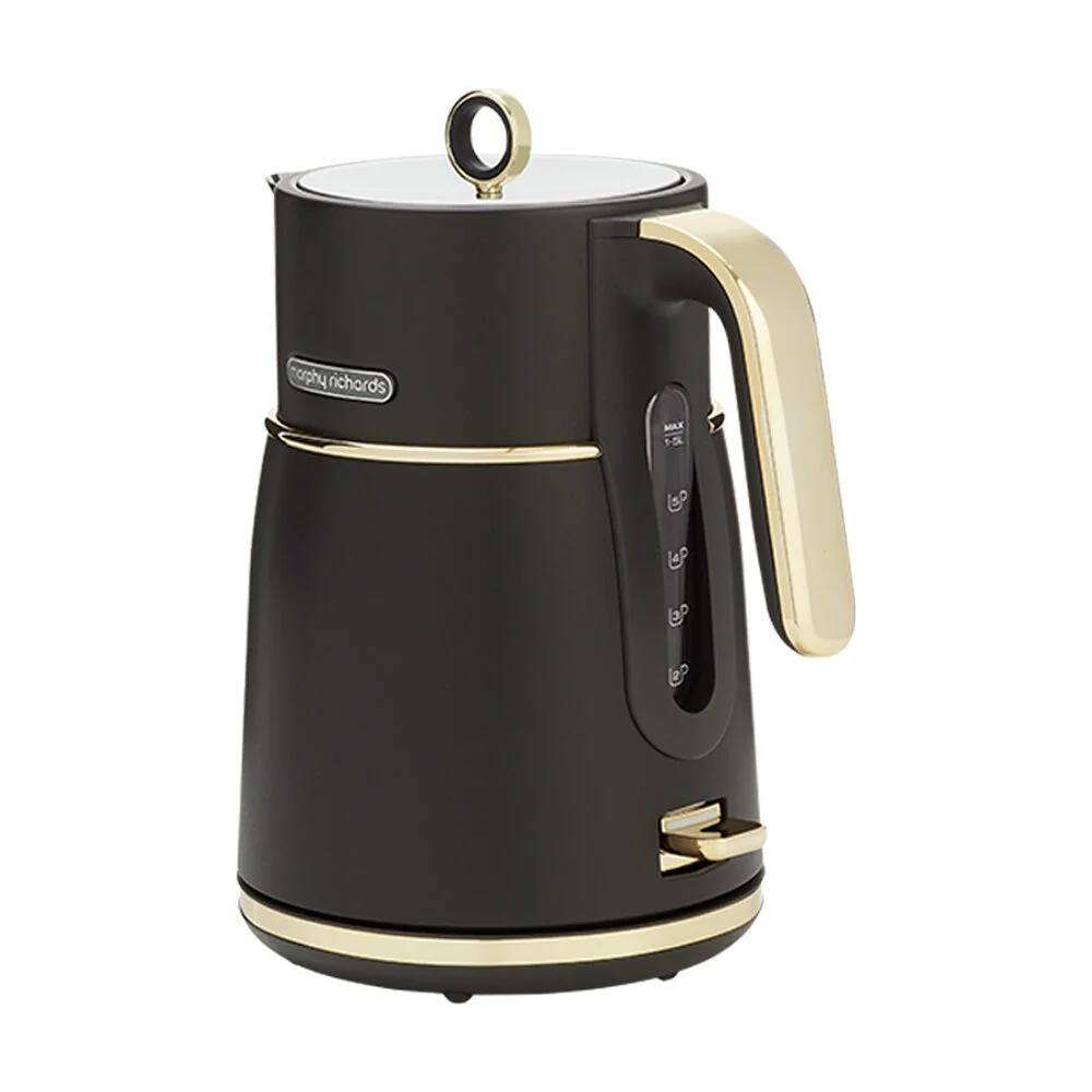 Morphy Richards Signature Soft Gold Kettle 2200W 1.5L 360 Base (Matte Black) - Image 3