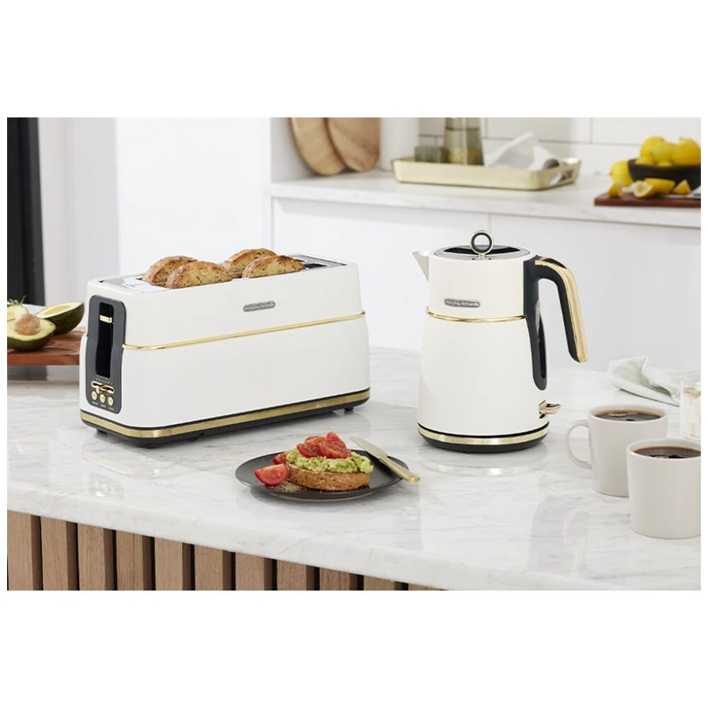 Morphy Richards Signature Soft Gold Kettle 2200W 1.5L 360 Base (Matte White) - Image 6