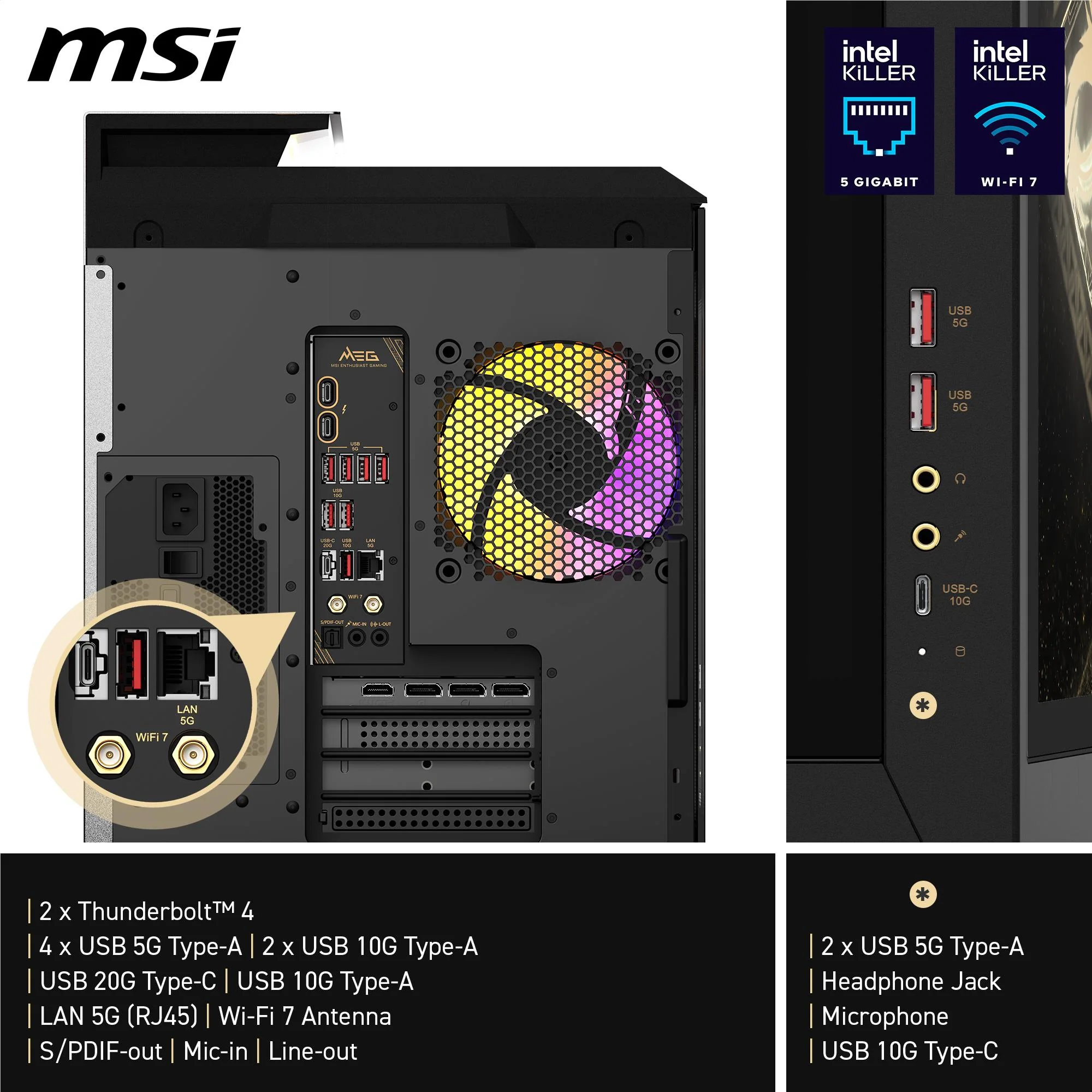 MSI MEG Vision X AI 2NVZ9-033AU Gaming Desktop (Intel Core Ultra 9-285K)[GeForce RTX 5090] - Image 7