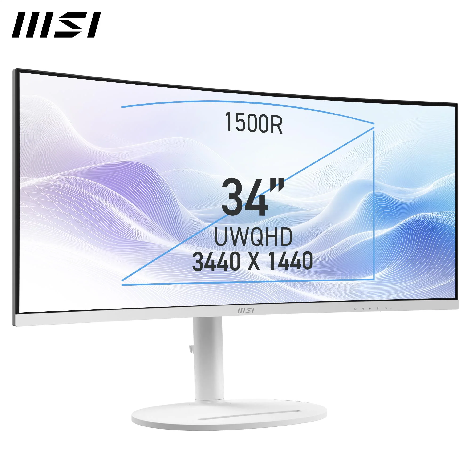 MSI Modern MD342CQPW 34" UWQHD 120Hz USB-C 98W Curved Professional Monitor (White) - Image 2