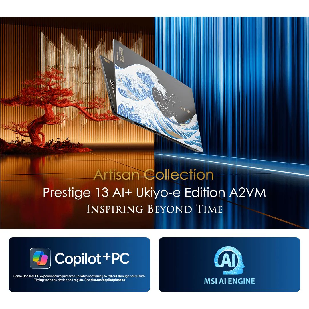 MSI Prestige 13 AI+ Ukiyoe Edition 13.3" 2.8K OLED Copilot+ AI PC Laptop (Intel Core Ultra 9-288V) [2TB] - Image 2