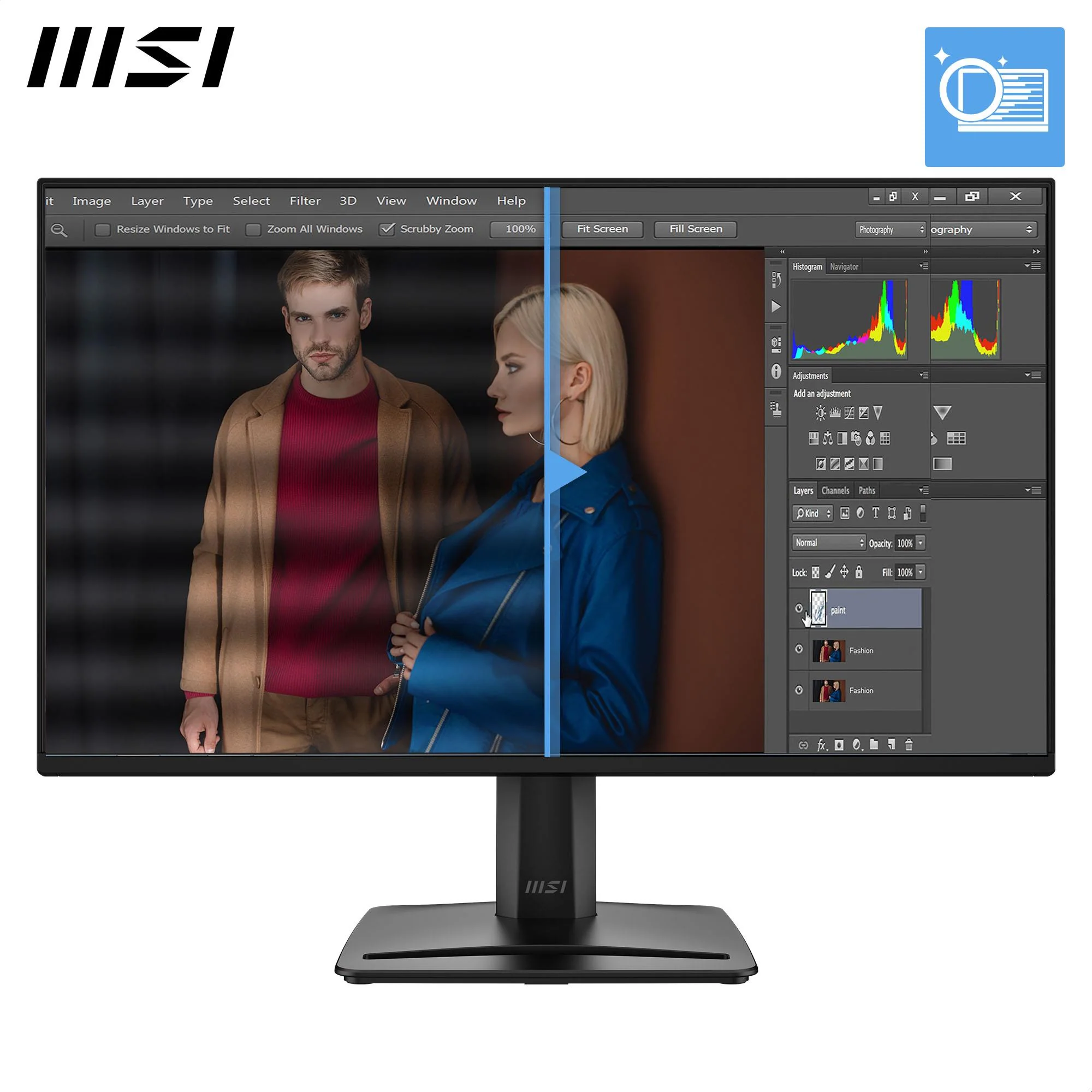 MSI Pro MP245 E14VL 23.8" FHD 144Hz Business Monitor - Image 3