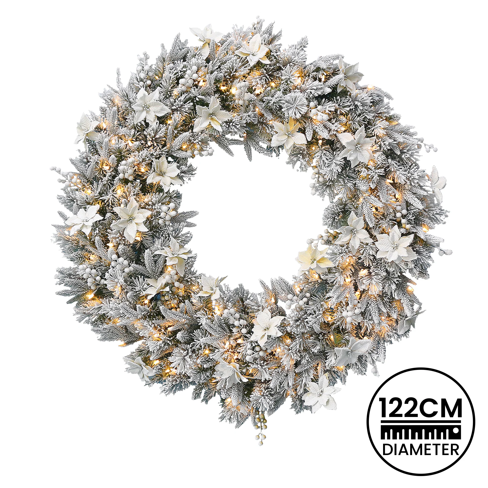 National Tree Company Frosted Colonial Pre-Lit Christmas Wreath - 122cm - Image 4