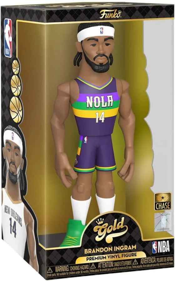 NBA Basketball Brandon Ingram Pelicans Gold Premium Vinyl Action Figure Toy 12" - Image 4