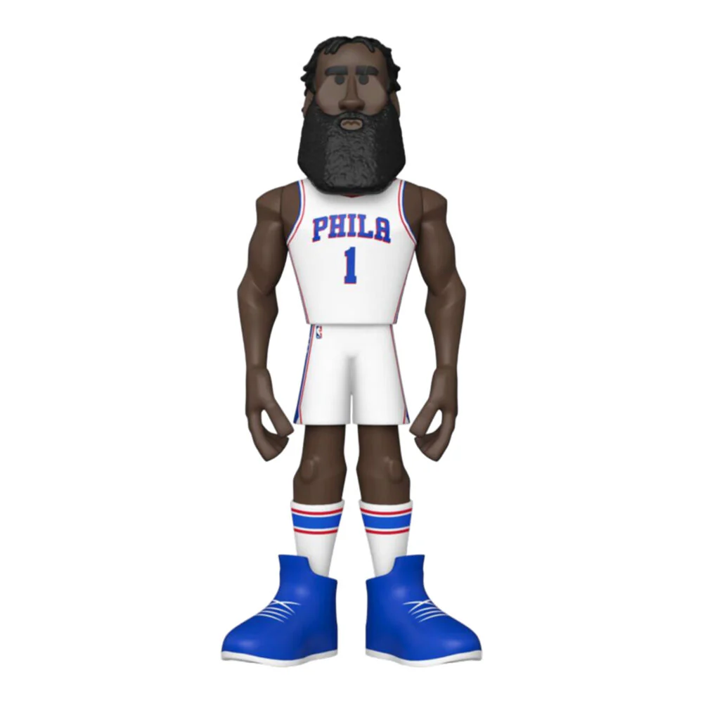 NBA Basketball James Harden 76ers Gold Premium Vinyl Action Figure Toy 12"