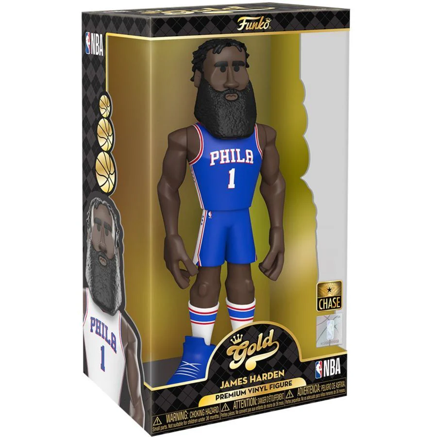 NBA Basketball James Harden 76ers Gold Premium Vinyl Action Figure Toy 12" - Image 4