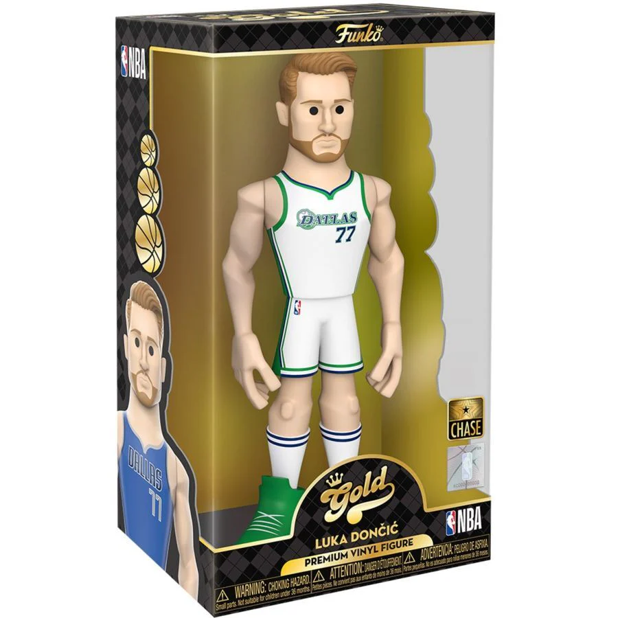 NBA Basketball Luka Doncic Dallas Mavs Gold Premium Vinyl Action Figure Toy 12" - Image 4
