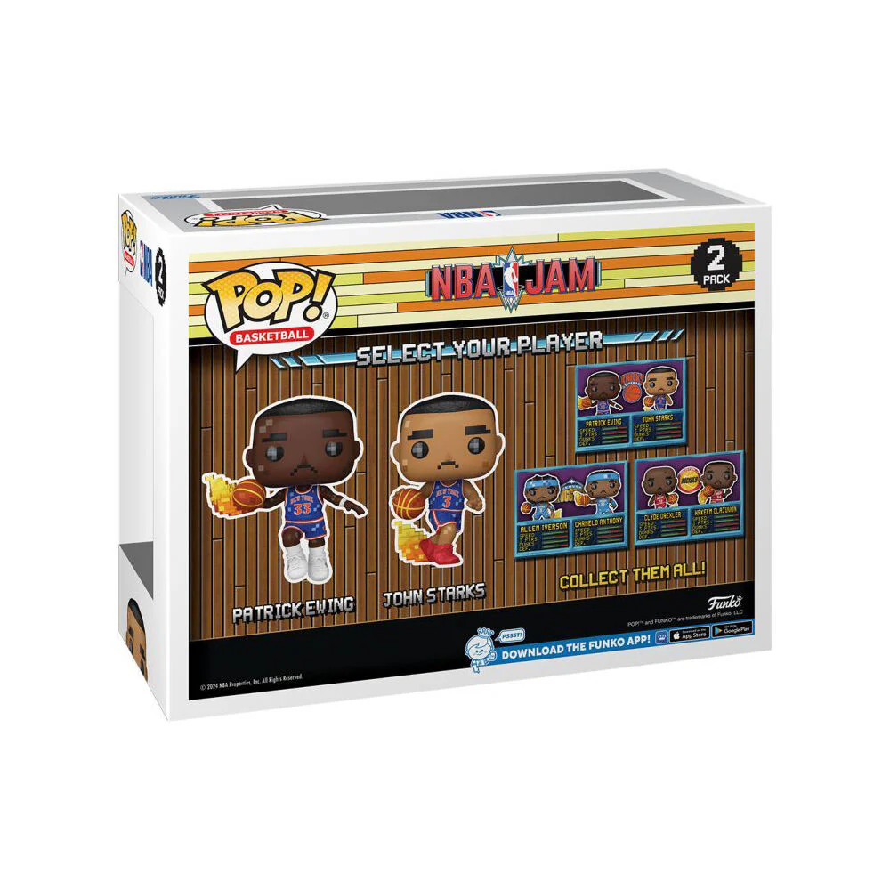 NBA JAM 2-Pieces Knicks Patrick Ewing & John Starks 8-Bit Pop Vinyl Figures 4" - Image 2