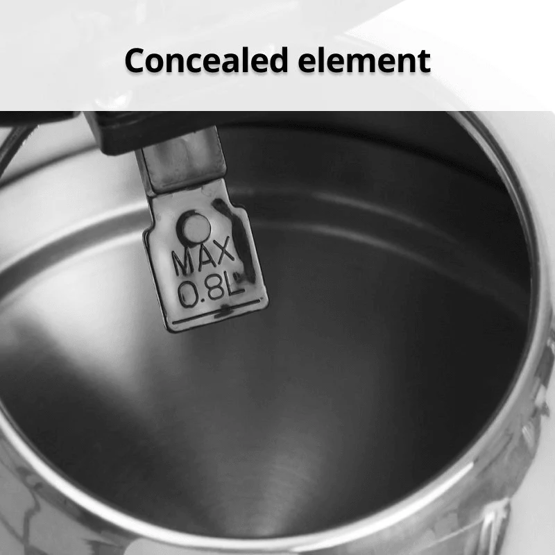 Nero Delia Stainless Steel Kettle 0.8L Compact Small - Image 2