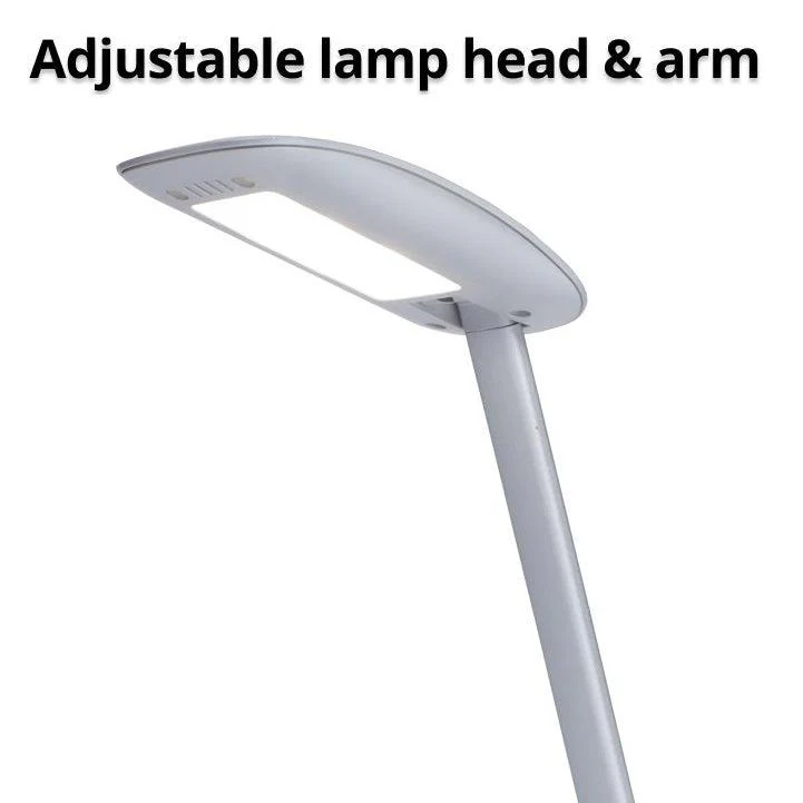 Nero Desk Lamp Light with USB Charing Port 3 Dimmer Levels Adjustable Head Silver - Image 2