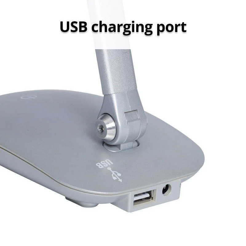 Nero Desk Lamp Light with USB Charing Port 3 Dimmer Levels Adjustable Head Silver - Image 3