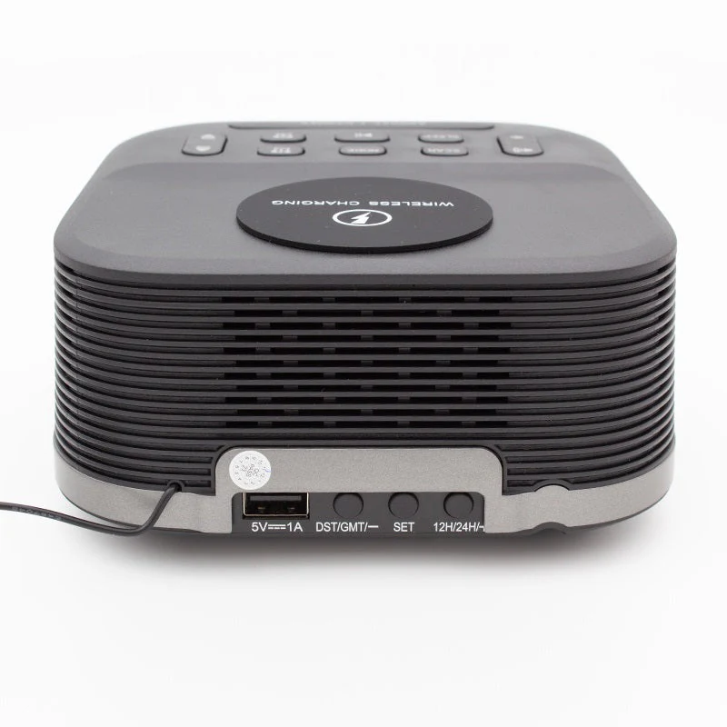 Nero Qi Wireless Charging Radio Clock Bluetooth Speaker Alarm USB-C - Image 3