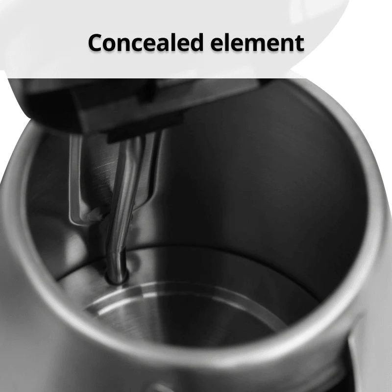 Nero Urban Stainless Steel Kettle 1.7L Water Window 2200W - Image 2