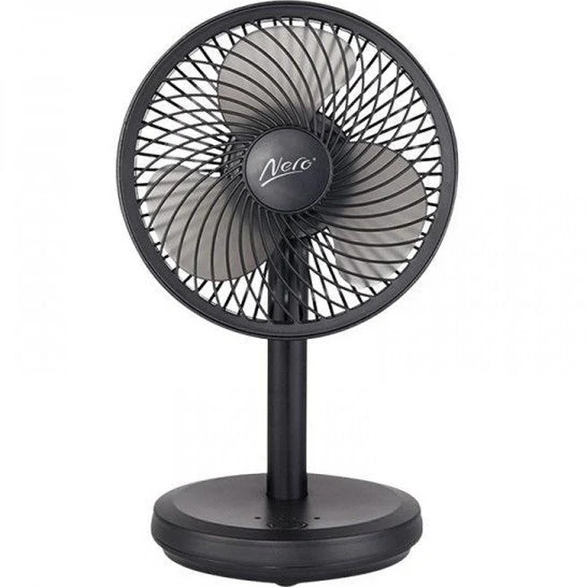 Nero USB Desk Fan 13cm 4 Speed Control Black Office Home Adjustable - Image 5
