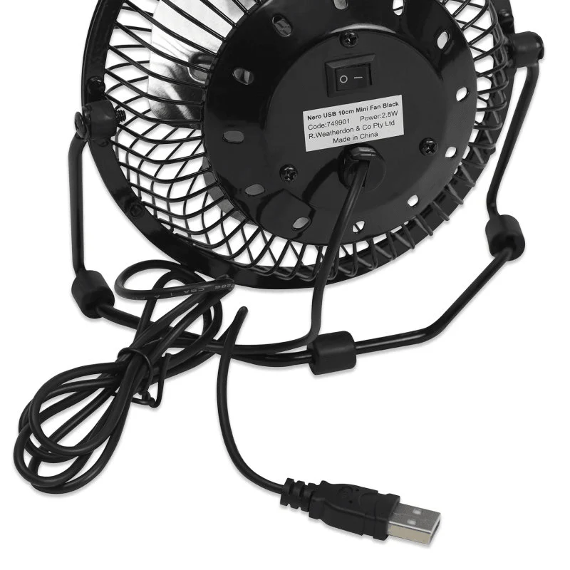 Nero USB Desk Fan Table Office Home Compact - Image 4